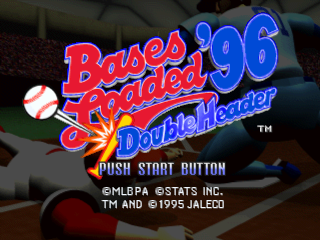Bases Loaded 96: Double Header title screen for Playstation